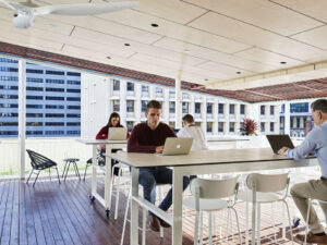 Hub Anzac Square rooftop workspace