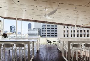 Hub Anzac Square rooftop seating
