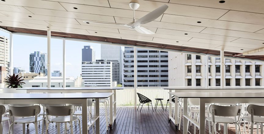 Hub Anzac Square rooftop seating