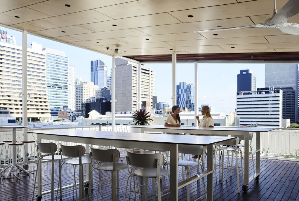 Hub Anzac Square rooftop seating