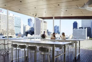 Hub Anzac Square rooftop seating