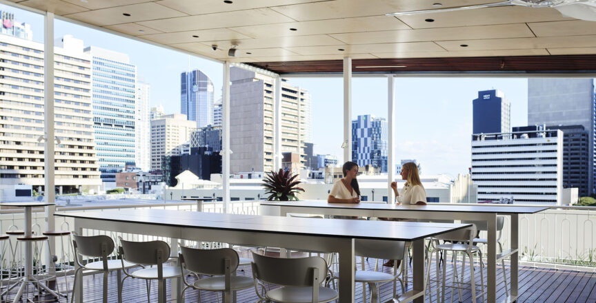 Hub Anzac Square rooftop seating