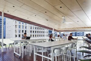 Hub Anzac Square rooftop seating