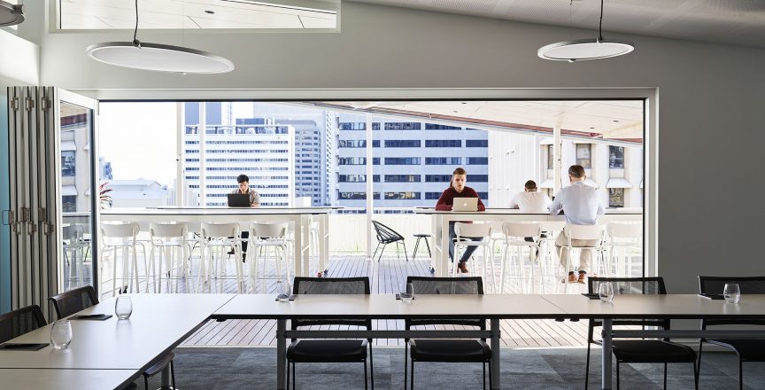 workshop room with rooftop view