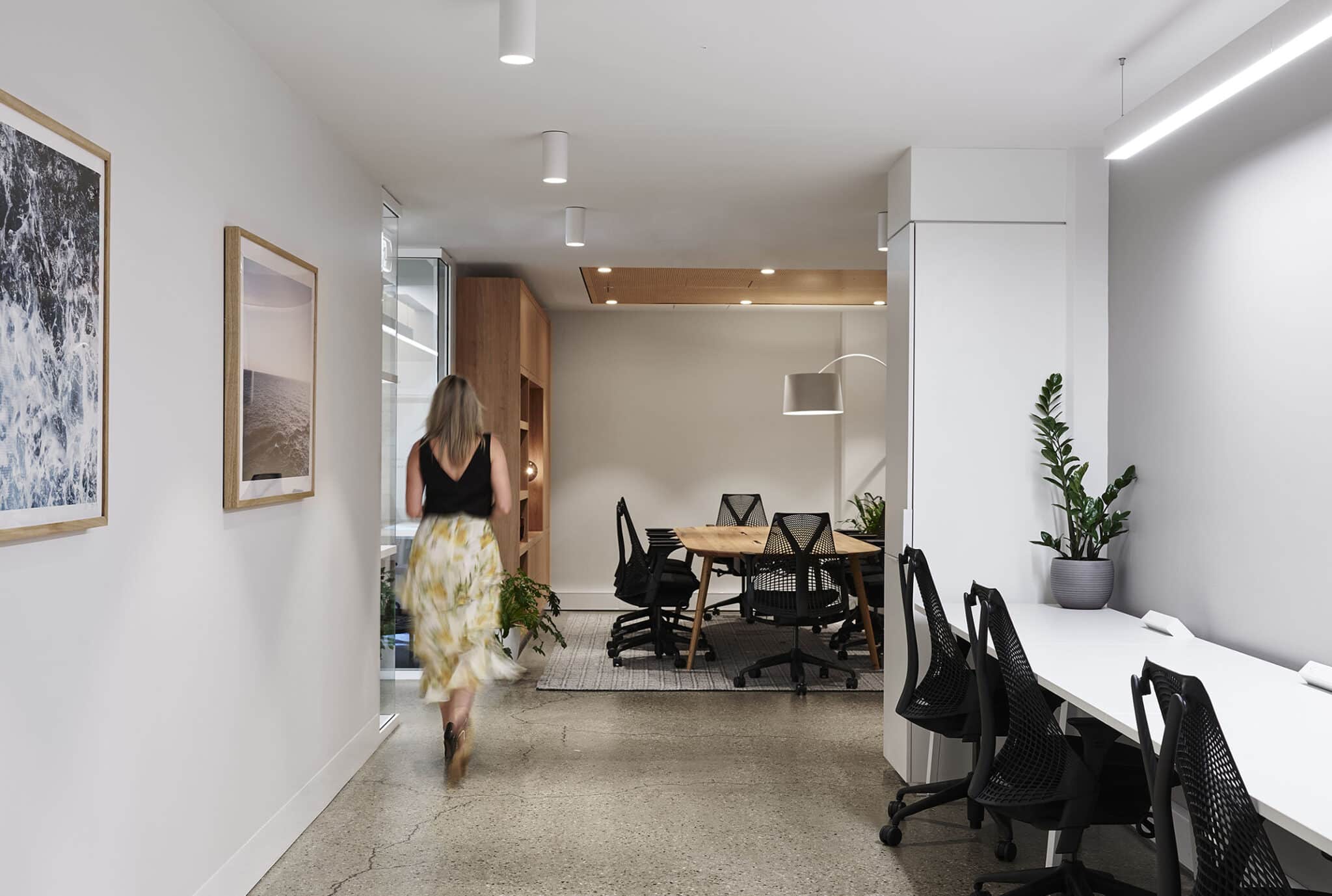 work areas with ergonomic chairs