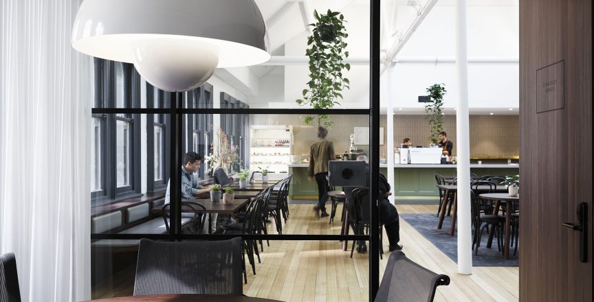 View of cafe in Hub Collins street