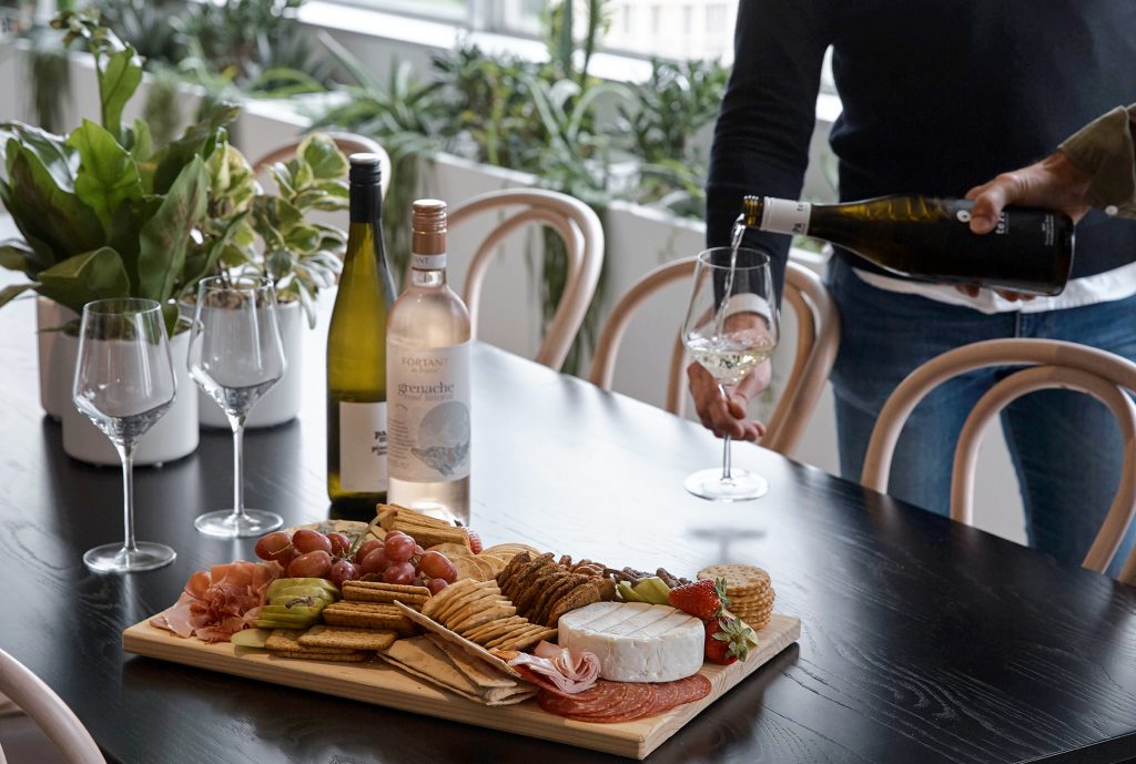 wine and cheeseboard