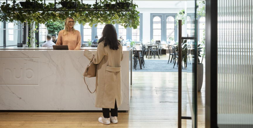 Concierge at modern desk at Hub Collins Street
