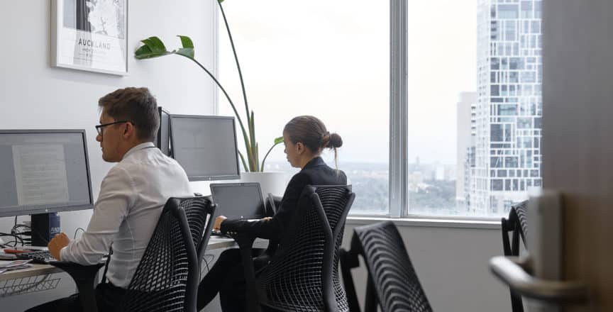 two people working in an office