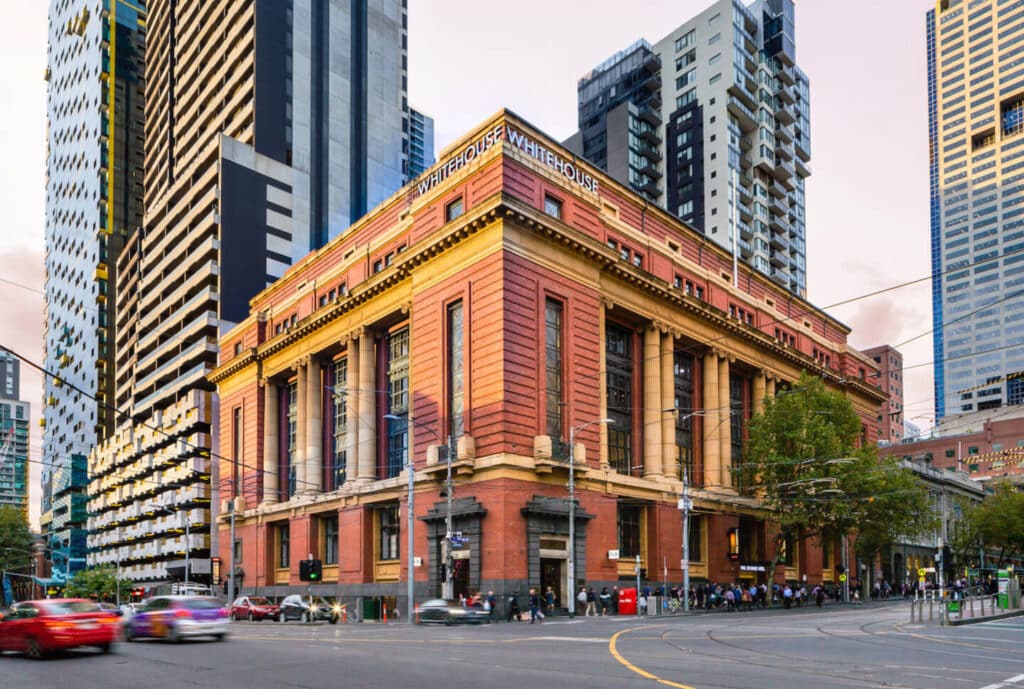Exterior of Hub Southern Cross building in Melbourne