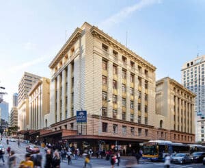 exterior of Hub Anzac Square Building in Brisbane 