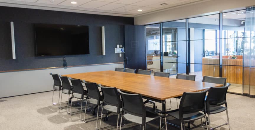 workshop space with tables in the centre