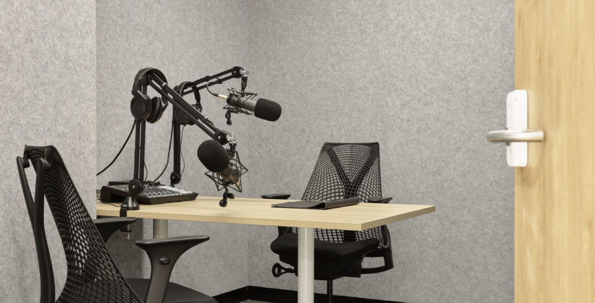 podcasting studio with chairs