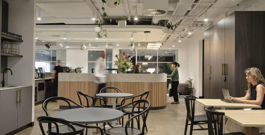 people talking in cafe area