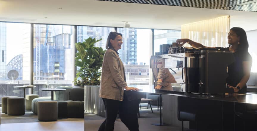 woman ordering coffee