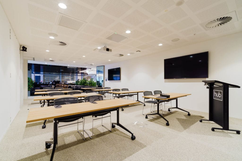 meeting room with workshop tables