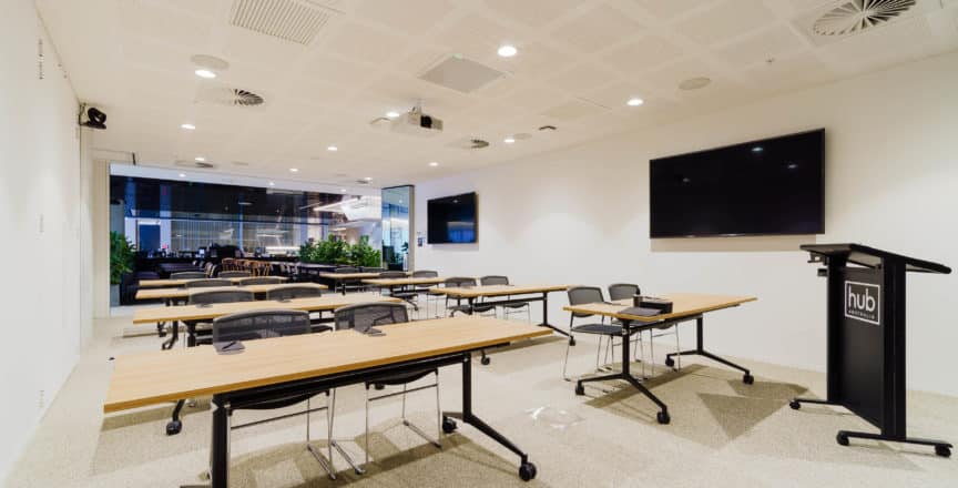 meeting room with workshop tables