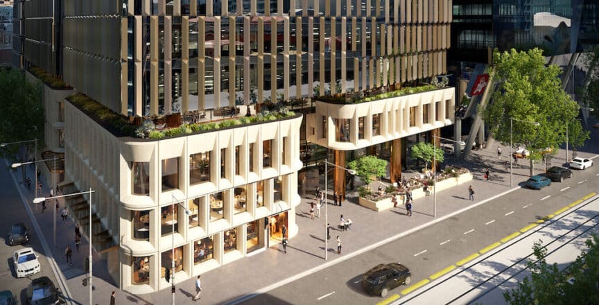 555 Collins St Exterior Podium